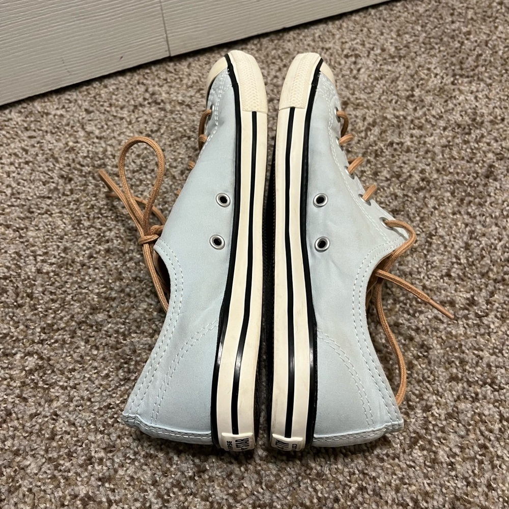 Converse Light Blue Canvas Sneakers with Tan Leather Laces - Picture 5 of 10
